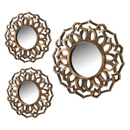 Miroir mural Doré 65 x 3,5 x 53 cm (3 Unités)