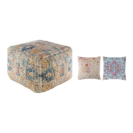 Pouf DKD Home Decor Multicouleur Jute (40 x 40 x 40 cm) (2 pcs)