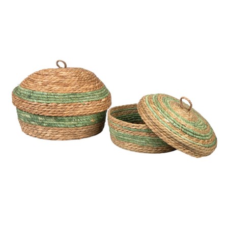 Set de boîtes décoratives Romimex Naturel Fibre naturelle 34 x 14 x 34 cm 2 Pièces