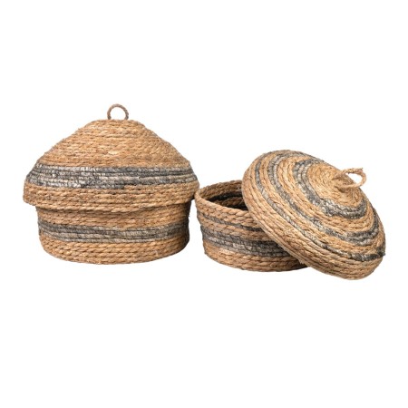 Set de boîtes décoratives Romimex Naturel Fibre naturelle 34 x 14 x 34 cm 2 Pièces