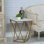 Petite Table d'Appoint Blanc Bronze 46 x 46 x 56 cm