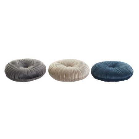 Coussin DKD Home Decor De Sol Bleu Beige Gris Polyester Velours (3 pcs) (40 x 40 x 10 cm)