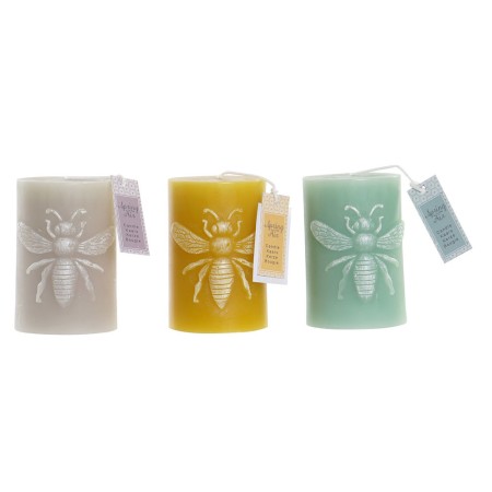 Bougie DKD Home Decor Traditionnel Abeille (3 pcs) (7 x 7 x 10 cm)