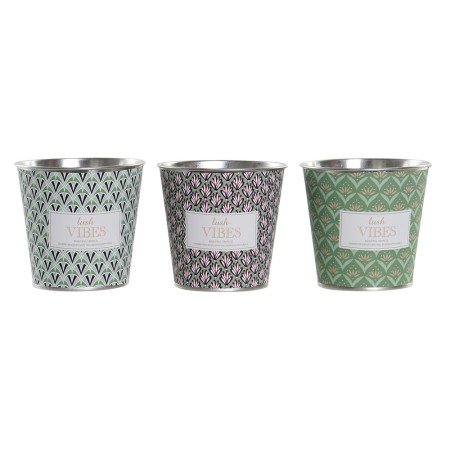 Ensemble de Bougies DKD Home Decor Lush Vibes (3 pcs) (8 x 8 x 7,5 cm)