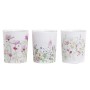 Ensemble de Bougies DKD Home Decor Fleurs Shabby Chic (3 pcs) (5 x 5 x 6 cm)