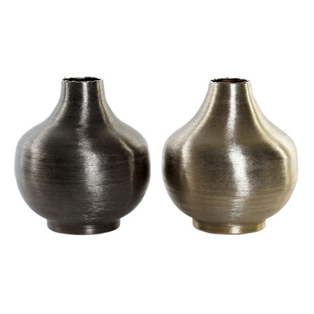 Vase DKD Home Decor Doré Noir Aluminium Moderne (2 Unités)