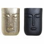 Vase DKD Home Decor Doré Visage Aluminium Gris foncé Moderne (15 x 6 x 23 cm) (2 Unités)