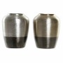 Vase DKD Home Decor Doré Argenté Aluminium Moderne (2 Unités) (16 x 16 x 19 cm)