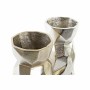 Vase DKD Home Decor Doré Abstrait Champagne Argenté Aluminium Moderne (14 x 14 x 31 cm) (2 Unités)