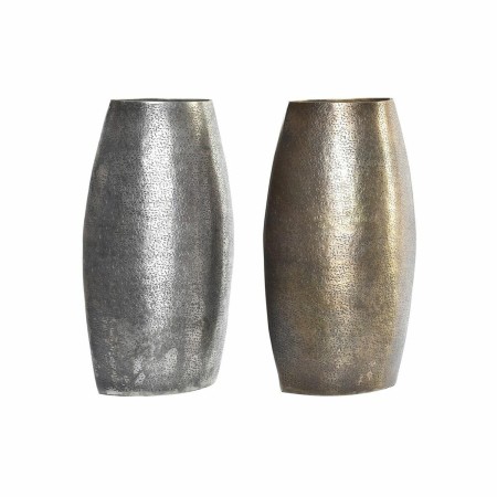 Vase DKD Home Decor Doré Argenté Aluminium (20 x 12 x 36 cm) (2 Unités)