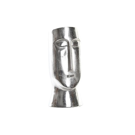 Vase DKD Home Decor Visage Argenté Aluminium Moderne (17 x 16 x 36 cm)