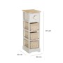 Caisson à Tiroirs SWEET HEART Crème Naturel 26 x 32 x 81 cm