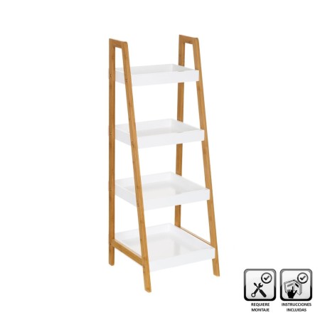 Etagère de salle de bains Blanc Naturel 35 x 34 x 98 cm