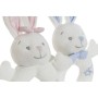 Peluche Hochet DKD Home Decor Bleu Rose Polyester Lapin (13 x 6 x 18 cm) (2 Unités)