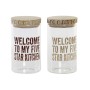 Boîte DKD Home Decor Welcome Marron Transparent Acacia Verre Borosilicaté (2 Unités)