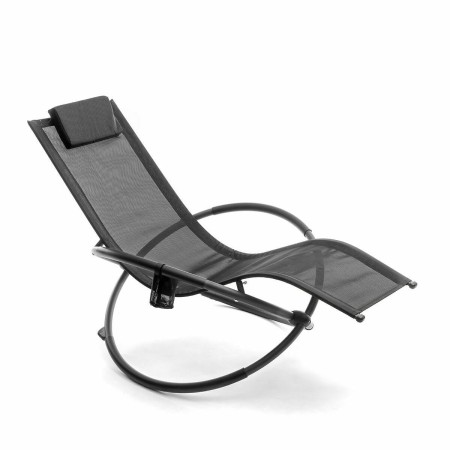 Chaise Longue Pliante à Bascule Orbitale InnovaGoods ROCKING Noir (Reconditionné C)