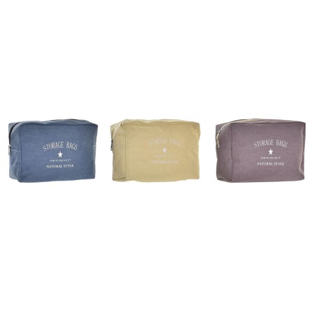 Trousse de toilette DKD Home Decor Bleu Jaune Bordeaux Moderne (20 x 8 x 14 cm) (3 Unités)