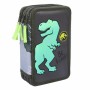 Estuche Escolar con Accesorios Jurassic Park Multicolor Verde oscuro