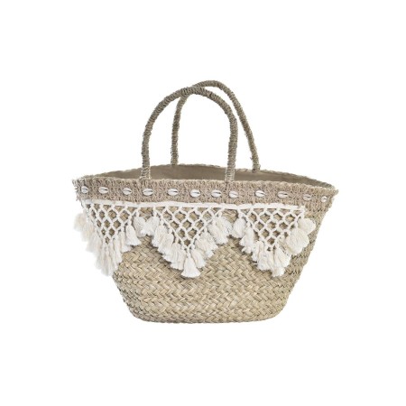 Sac de plage DKD Home Decor Naturel Polyester Blanc (56 x 27 x 30 cm)