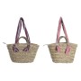 Sac de plage DKD Home Decor Naturel Rouge Beige Polyester Bordeaux (42 x 25 x 22 cm) (2 Unités)