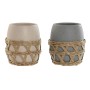 Portacepillos de Dientes Home ESPRIT Gris Crema Dolomita 9 x 9 x 10,5 cm (2 Unidades)