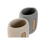 Support pour brosses à dents Home ESPRIT Gris Crème Dolomite 8,5 x 7 x 11 cm (2 Unités)