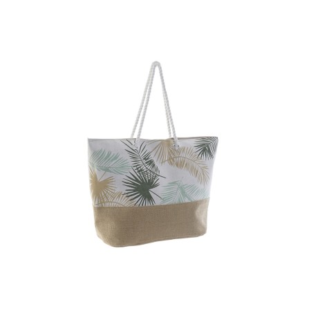 Sac de plage DKD Home Decor Beige Marron Polyester Vert (60 x 16 x 42 cm)