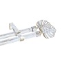 Tringle à Rideau DKD Home Decor Extensible Double Doré Métal Blanc Tropical Feuille d'une plante (120 x 16 x 16 cm)