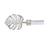 Tringle à Rideau DKD Home Decor Extensible Double Doré Métal Blanc Tropical Feuille d'une plante (120 x 16 x 16 cm)