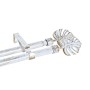 Tringle à Rideau DKD Home Decor Extensible Double Doré Métal Blanc Tropical Feuille d'une plante (160 x 16 x 16 cm)