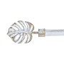 Tringle à Rideau DKD Home Decor Extensible Double Doré Métal Blanc Tropical Feuille d'une plante (160 x 16 x 16 cm)