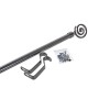 Tringle à Rideau DKD Home Decor Extensible Métal Gris foncé Spirales (160 x 16 x 16 cm)