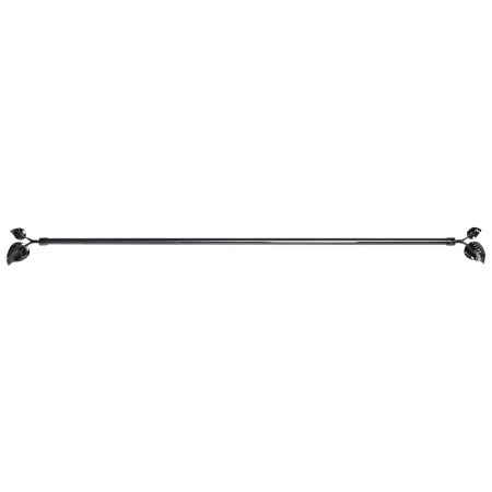 Tringle à Rideau DKD Home Decor Extensible Métal Gris foncé Feuille d'une plante (160 x 16 x 16 cm)