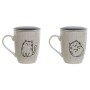 Taza con Filtro para Infusiones Home ESPRIT Blanco Negro 340 ml (2 Unidades)