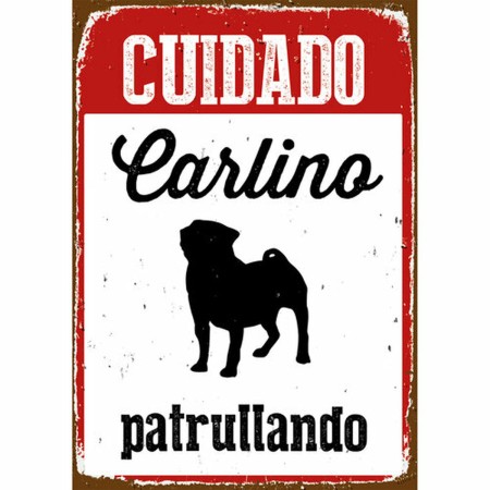 Plaque Magnet & Steel Cuidado Carlino Patrullando 14,8 x 21 cm