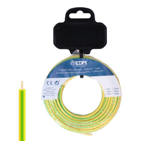 Cable Eléctrico Unifilar EDM 28585 Bicolor 20 m h07z1-k