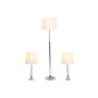 Lámpara de Pie Home ESPRIT Blanco Plateado 50 W 220 V 35 x 35 x 150 cm (3 Piezas)