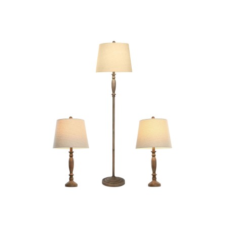 Lámpara de Pie Home ESPRIT Marrón Crema 50 W 220 V 38 x 38 x 150 cm (3 Piezas)