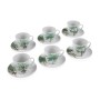 Juego de Tazas con Platos Versa Porcelana Hojas