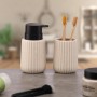 Distributeur de Savon Versa Beige Céramique Bambou