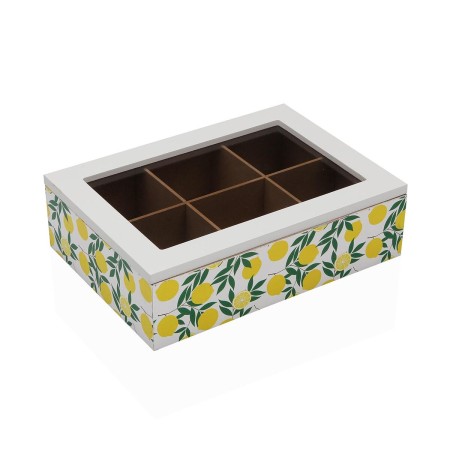 Boîte pour infusions Versa Bois 17 x 7 x 24 cm Citron