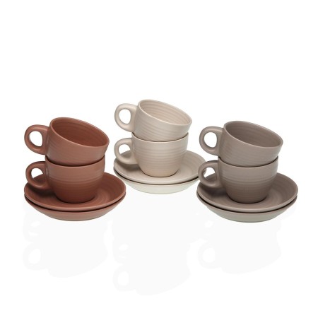 Juego de Tazas con Platos Versa Awa Gres