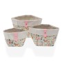 Juego de Cestas Versa Textil Flores 14 x 14 x 14 cm