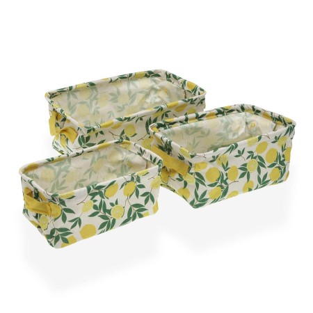 Set de basket Versa Textile Citron 18 x 14 x 28 cm