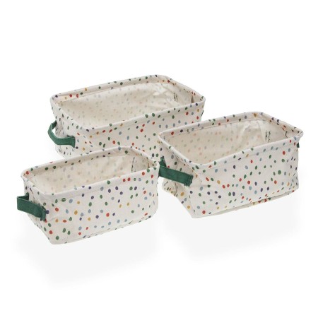 Juego de Cestas Versa Dotty Textil 18 x 14 x 28 cm