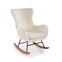 Fauteuil à Bascule Versa Kora Blanc Bois Métal Bois d'hévéa 86 x 92 x 67 cm