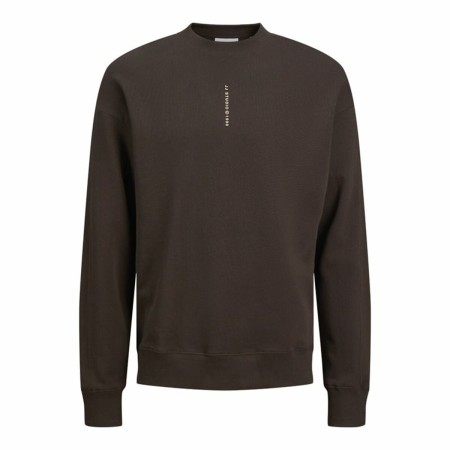 Sudadera sin Capucha Hombre Jack & Jones Jjmicah Neck Mulch Marrón