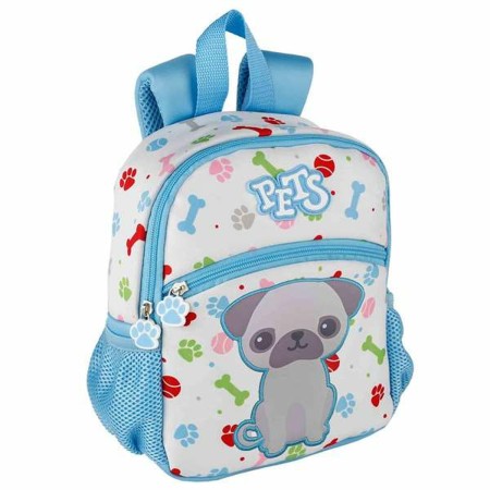 Mochila Escolar Pets Azul 26 x 21 x 9 cm Bulldog