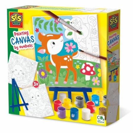 Kit de Dessin SES Creative Painting by number on canvas (3 Pièces)