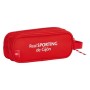 Trousse Fourre-Tout Double Real Sporting de Gijón Rouge 21 x 8 x 6 cm